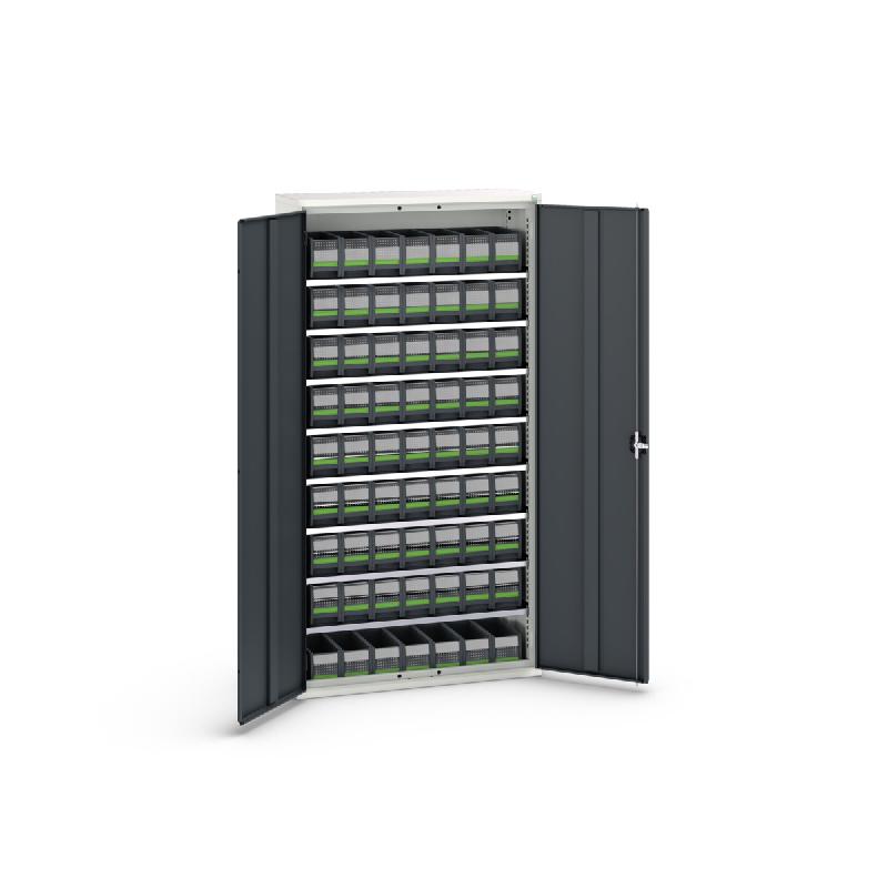 Armoire à bacs Verso – 8 tablettes – 63 bottBox – 1050x350x2000mm - Image 1