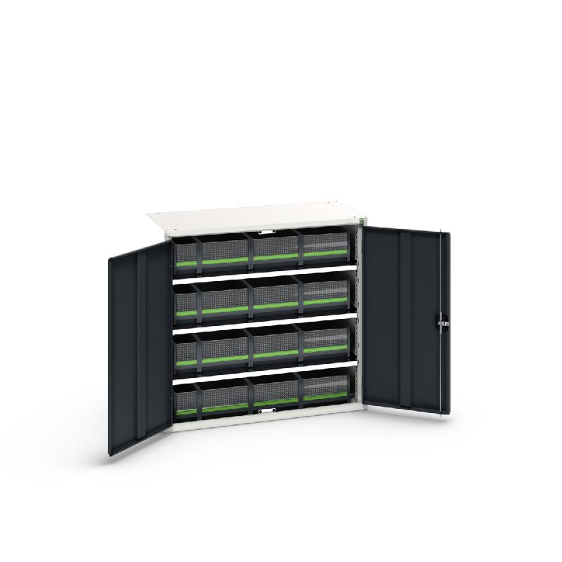 Armoire à bacs Verso – 3 tablettes – 16 bottBox – Dimensions 1050x550x1000mm - Image 1