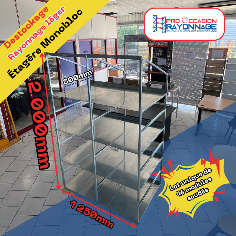 Étagère Monobloc – Longueur totale 17 500mm, Hauteur 2000mm, Profondeur 800mm - Image 1