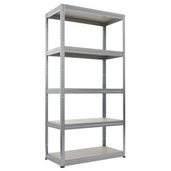 MODULO STORAGE Etagère 5 plateaux bois /métal 60x90xH180 cm 265 kg/plateau – gris métal R60/5/265 - Image 1