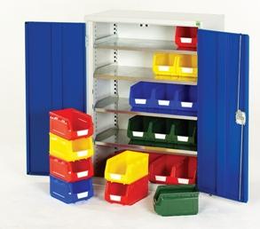 Armoire à bacs réf 16916000.11v – 20 bacs No. 3 – 4 tablettes – 750x350x1000 mm - Image 1