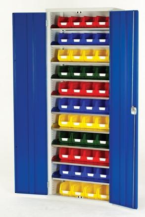 Armoire à bacs – réf 16916004.11v – 44 bacs n°3 – 10 tablettes – 750x350x2000 mm - Image 1