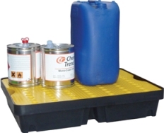 Bac de rétention 40L – polyéthylène avec caillebotis amovibles – Réf : BRP40L - Image 1