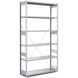 BITO Rayonnages à tablettes, type EL – charge par tablette 100 kg L1058 mm x P424 mm x H2500 mm finition galvanisée – acier 10-17045 - Image 1