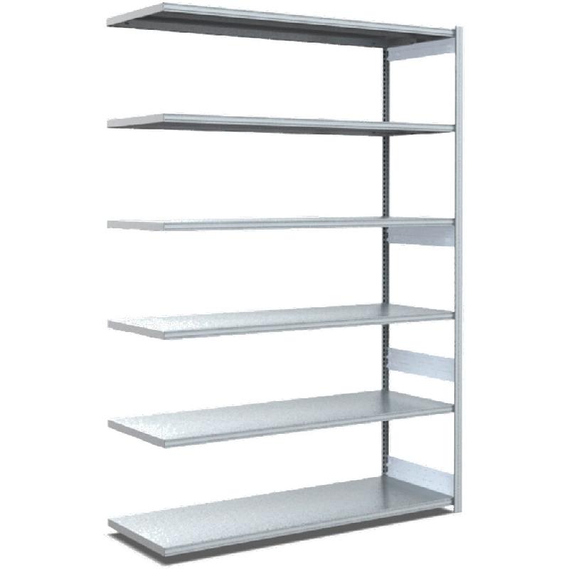 BITO Rayonnages à tablettes, type EL – charge par tablette 100 kg L1308 mm x P624 mm x H2500 mm finition galvanisée – acier 10-17062 - Image 1