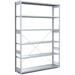 BITO Rayonnages à tablettes, type EL – charge par tablette 100 kg L1358 mm x P424 mm x H2500 mm finition galvanisée – acier 10-17055 - Image 1