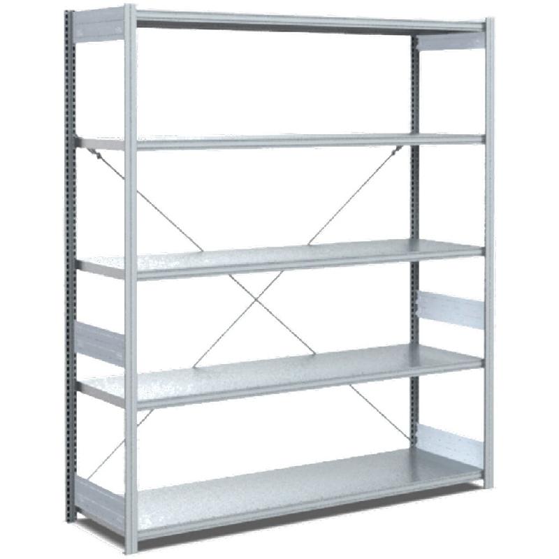 BITO Rayonnages à tablettes, type EL – charge par tablette 100 kg L1358 mm x P524 mm x H2000 mm finition galvanisée – acier 10-17036 - Image 1