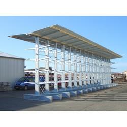 Rayonnage cantilever extérieur super lourd simple face – 28m – 4 niveaux – fabrication européenne - Image 1