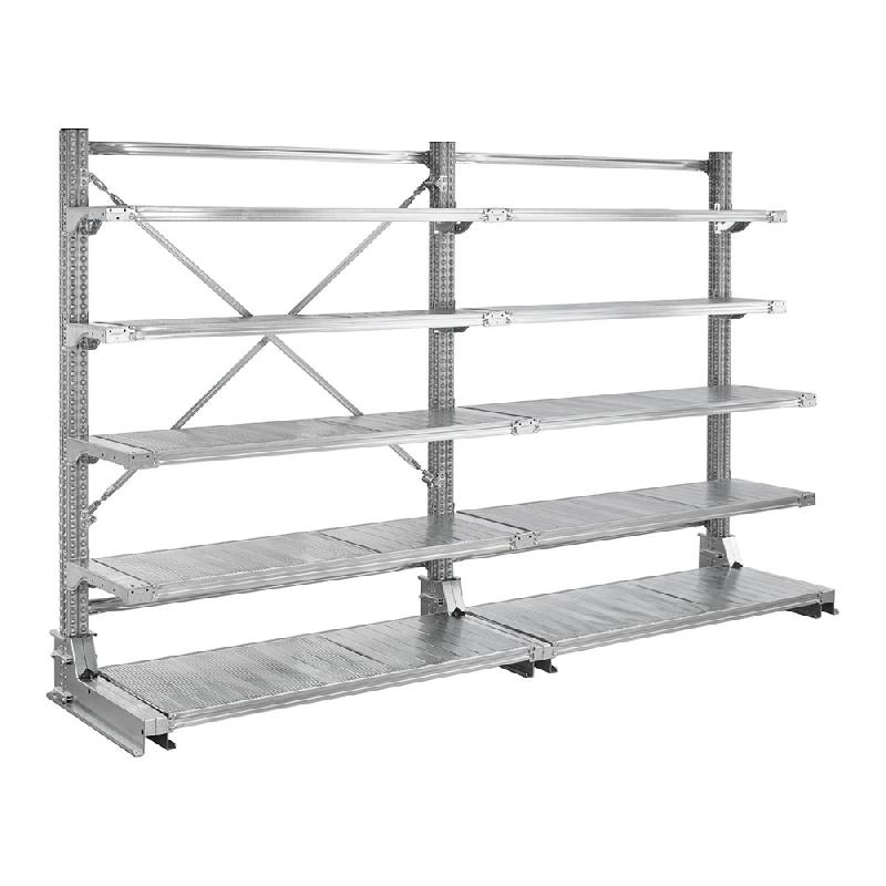 Cantilever léger avec tablettes simple face longueur 3000 mm cantistar – 7108502 - Image 1