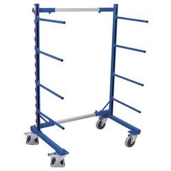 Rayonnage cantilever mobile réglable – simple face – capacité 400kg – bras réglables – roues anti-trace - Image 1