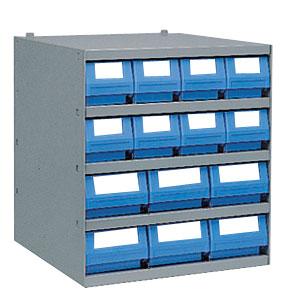 Casier 8 bacs tiroirs plastique multibox l.120 x p.400 mm + 6 en l.160 mm – 2120402 - Image 1