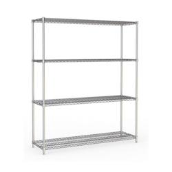 Etagère 4 Niveaux Démontables H.1800mm – Couleur Chrome – Combisteel – l150- L- P45- h180- – 698142476489 - Image 1