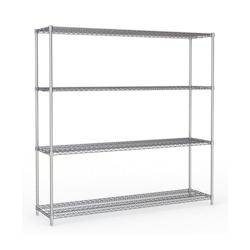 Etagère 4 Niveaux Démontables H.1800mm – Couleur Chrome – Combisteel – l180- L- P45- h180- – 698142790936 - Image 1