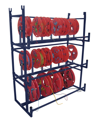 Distributeur de couronnes et bobines – Gamme BOBI-COURONNES – 3 niveaux – Stockage câbles et fils - Image 1
