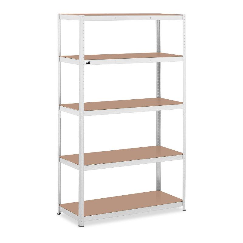 Étagère charge lourde robuste 120 x 50 x 197 cm – 5 tablettes réglables supportant 150 kg chacune – Gris – Garage, atelier, outils – Réf. 14_0005174 - Image 1