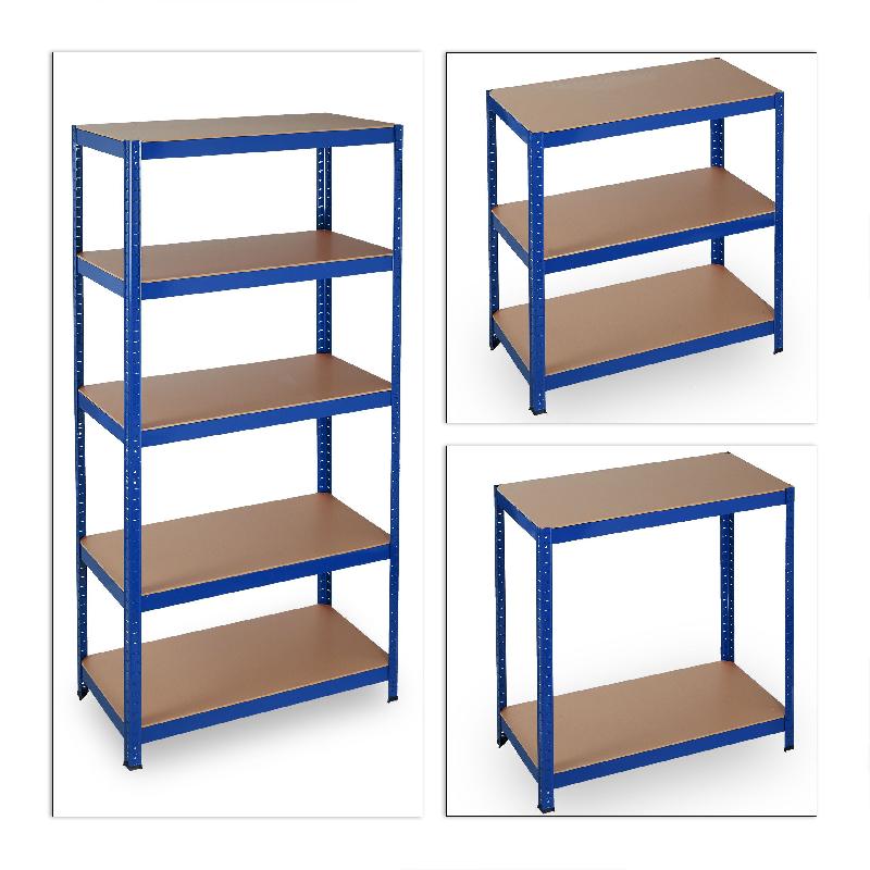 Étagère charge lourde – Meuble de rangement à clip – 180 cm en acier bleu – Capacité 1325 kg – Réf : 13_0001058 - Image 1