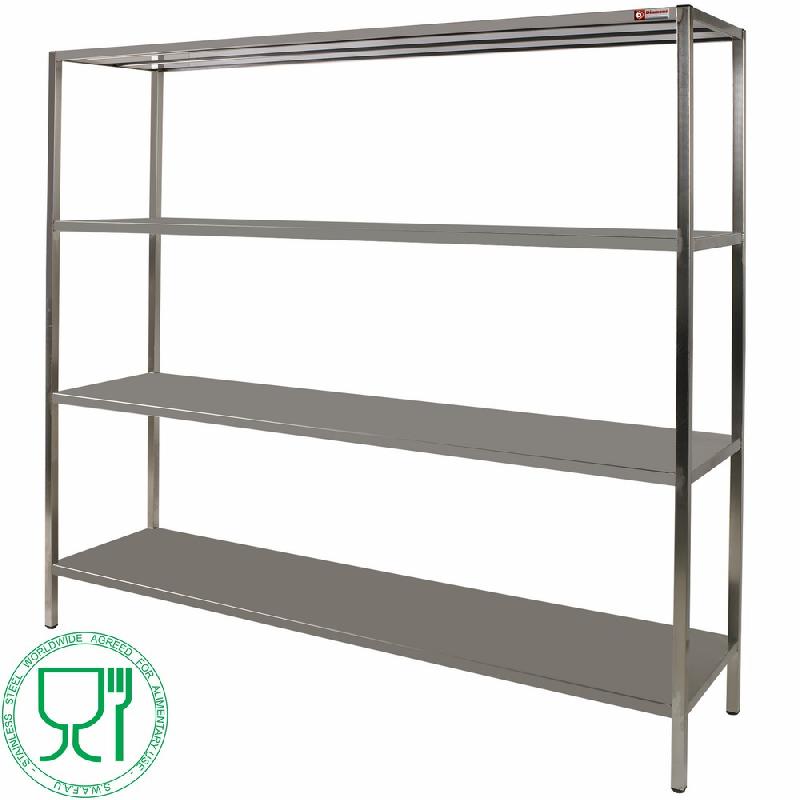Étagère de rangement 4 niveaux standard line 1200x400xh1800 étagères inox rangement – SR1244 - Image 1