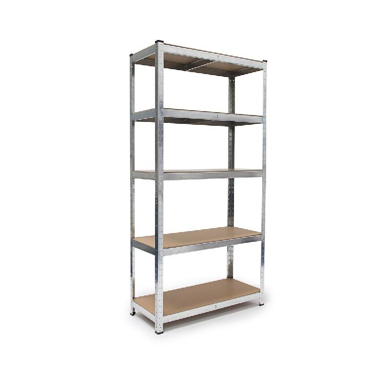 Étagère de rangement charge lourde – 179 cm – acier galvanisé argenté – 13_0001061 - Image 1