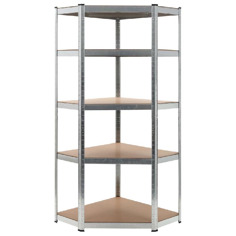 Étagère de rangement charge lourde – acier et MDF – 75 x 75 x 180 cm – argenté – capacité 875 kg - Image 1