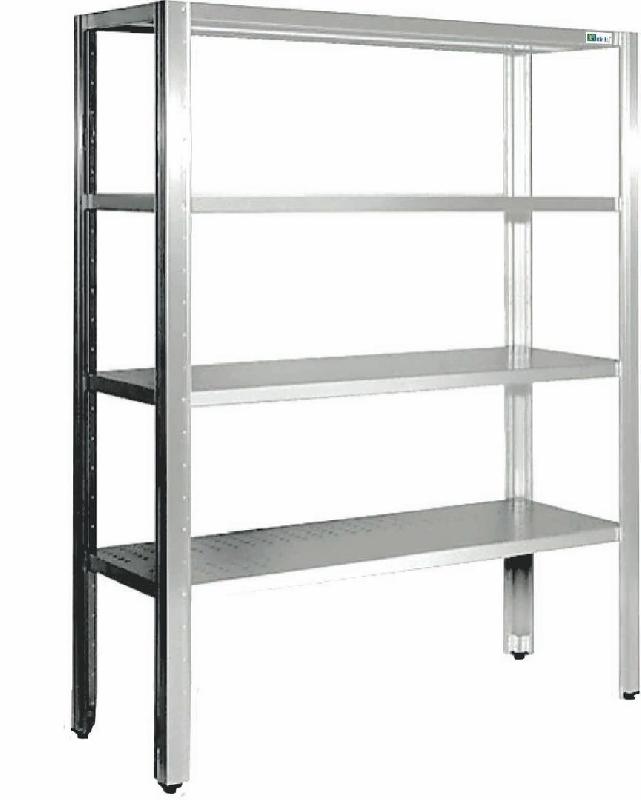 Étagère inox tablettes perforées 4 niveaux dimensions 1400x500x1800mm – SC-145-D - Image 1