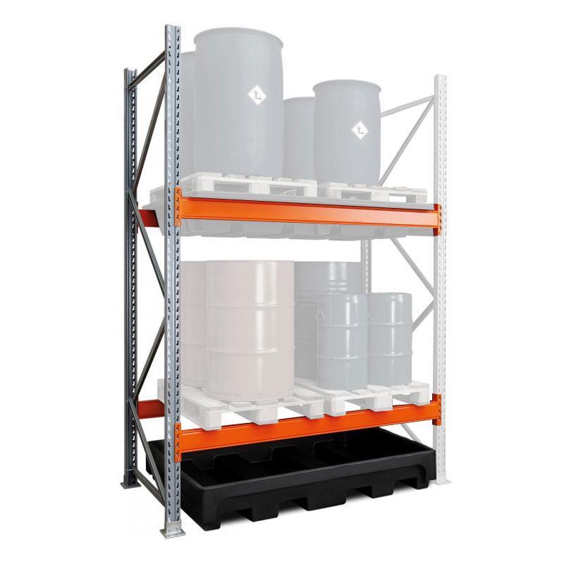 Extension pour rayonnage 22/520 avec bac de rétention PEMD – Pour huiles, fioul, gasoil, produits chimiques – CEMO – 11465 1