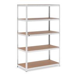 Helloshop26 – Étagère charge lourde 120 x 60 x 197 cm supporte 5 x 150 kg gris robuste garage atelier outils 14_0005175 – 3000229811538 - Image 1