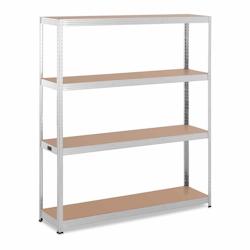 Helloshop26 – Étagère charge lourde 160 x 40 x 180 cm supporte 4 x 150 kg robuste garage atelier outils gris 14_0005179 – 3000229871532 - Image 1