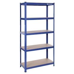 Helloshop26 – Étagère de rangement charge lourde en acier résistant clipsable 4 niveaux tablette en MDF 160 x 80 x 40 cm capacité de 12_0002721 – 1