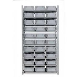 Kit rayonnage avec bacs Europe – acier galvanisé robuste – montage sans vis ni boulons – dimensions 2000x1073x400 mm 1