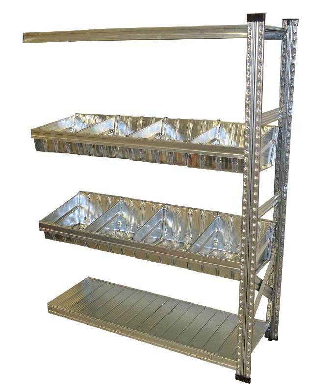 Kit suivant rayonnage 2 bacs modulaires l.1200 x p.400 mm – 1820748 - Image 1