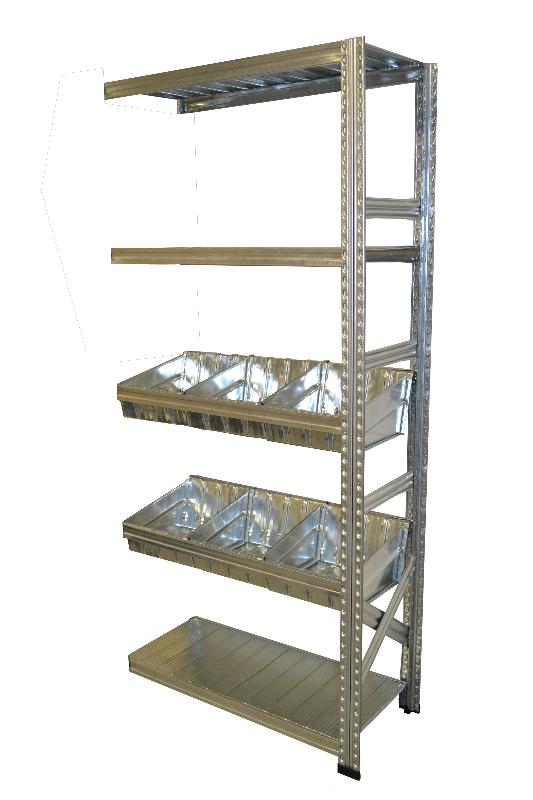 Kit suivant rayonnage 2 bacs modulaires l.900 x p.400 mm – 1820665 - Image 1