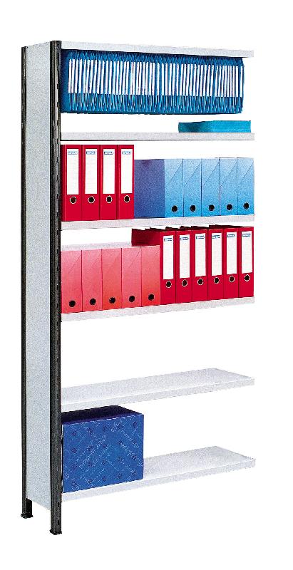 Kit suivant – rayonnage bureau universel peint h.2500 avec tablettes l.970 x p.350 mm – 1602673 - Image 1