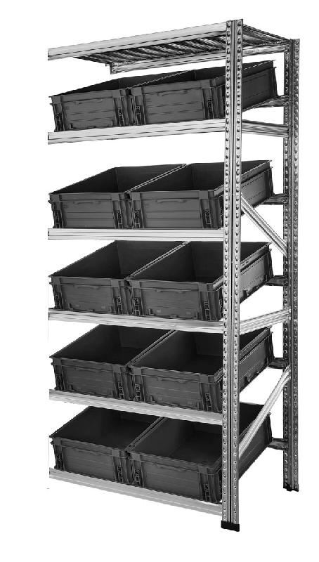Kit suivant rayonnage picking avec 10 caisses 600×400 – 1820605 - Image 1