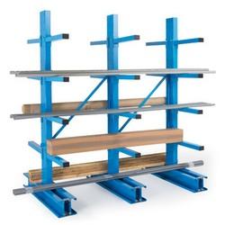 Lot de rayonnage cantilever semi-lourd double face – 5 mètres – 4 niveaux – Charge 500 kg par bras - Image 1