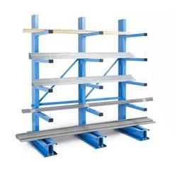 Lot de rayonnage cantilever semi-lourd simple face – 5 mètres – 4 niveaux – 2500mm de hauteur – Charge 500 kg/bras - Image 1