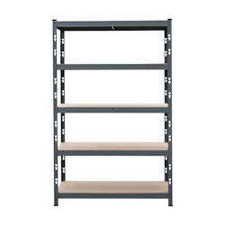 METRO Professional Étagère pour charges lourdes KBT120, métal, 120 x 40 x 200 cm, charge admissible par tablette 400 kg, gris – gris métal 4337255 - Image 1