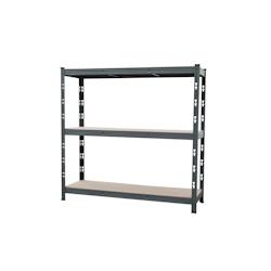 METRO Professional Étagère pour charges lourdes, métal, 140 x 40 x 140 cm, 3 niveaux, 400 kg de charge par étagère, système enfichable, gris – g - Image 1