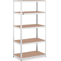 MSW – MSW MSW-STSH-28 Étagère Robuste en métal Gris 100 x 60 x 200 cm pour 5 x 150 kg – gris 4062859091161 - Image 1