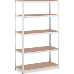 MSW – MSW-STSH-29 Étagère Charge Lourde Étagère métallique Étagère d&rsquo;atelier 120 x 50 x 200 cm Supporte 5 x 150 kg Gris – gris acier 4062859091178 - Image 1