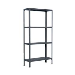 PROREGAL Étagère de vie LIVING KOALA METAL avec 4 étagères | HxLxP 160x80x30cm | Charge du compartiment 150kg | Anthracite/Anthracite – gris méta - Image 1