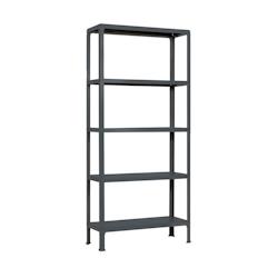 PROREGAL Étagère de vie LIVING KOALA METAL avec 5 étagères | HxLxP 180x100x30cm | Charge du compartiment 150kg | Anthracite/Anthracite – gris mét - Image 1