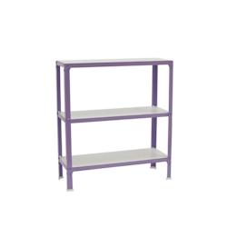 PROREGAL Étagère de vie LIVING KOALA WOOD avec 3 étagères | HxLxP 90x100x30cm | Charge du compartiment 150kg | Violet/Blanc – violet métal RS107-04 - Image 1
