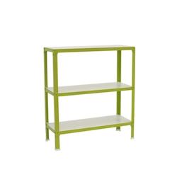 PROREGAL Étagère de vie LIVING KOALA WOOD avec 3 étagères | HxLxP 90x80x30cm | Charge du compartiment 150kg | Vert/Blanc – vert métal RS106-01 - Image 1