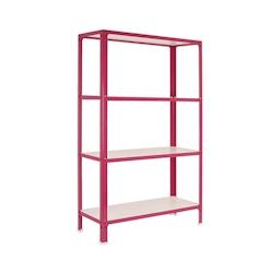 PROREGAL Étagère de vie LIVING KOALA WOOD avec 4 étagères | HxLxP 160x100x30cm | Charge du compartiment 150kg | Rose/Blanc – métal RS108-05 - Image 1