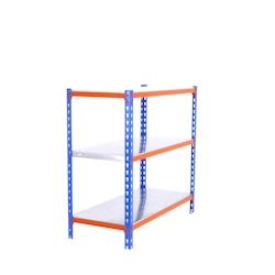 PROREGAL Étagère pour charges lourdes BABY METAL SHARK | HxLxP 90x80x50cm | Charge du compartiment 180kg | Bleu-orange – bleu acier PR_RS139-73 - Image 1