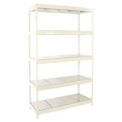 PROREGAL Étagère pour Charges Lourdes BIG METAL YETI FIVE | HxLxP 200x120x75cm | 400kg par Niveau | Blanc – blanc acier PR_RS24-121 - Image 1