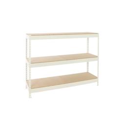 PROREGAL Étagère pour Charges Lourdes BIG WOOD YETI THREE | HxLxP 200x180x60cm | 400kg par Niveau | Blanc – blanc acier PR_RS24-56 - Image 1