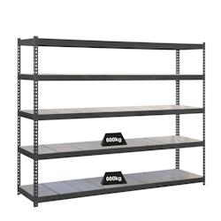 PROREGAL Étagère pour charges lourdes METAL BEAST FIVE | HxLxP 200x150x90cm | Charge du compartiment 600kg | anthracite – gris métal PR_RS18-46 - Image 1