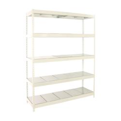 PROREGAL Étagère pour Charges Lourdes METAL BEAST FIVE | HxLxP 200x210x60cm | 500kg par Niveau | Blanc – blanc acier PR_RS18-187 - Image 1