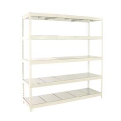 PROREGAL Étagère pour Charges Lourdes METAL BEAST FIVE | HxLxP 200x240x75cm | 400kg par Niveau | Blanc – blanc acier PR_RS18-174 - Image 1